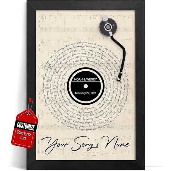 VICILO Custom Song Lyrics Canvas Wall Art