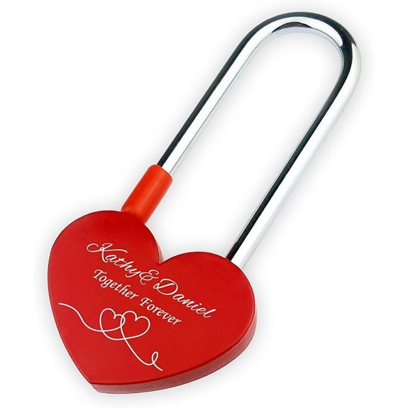 Personalized Heart Lock for Couples and Weddings
