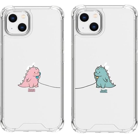 Matching Dinosaur Couple Phone Case for iPhone (Clear)