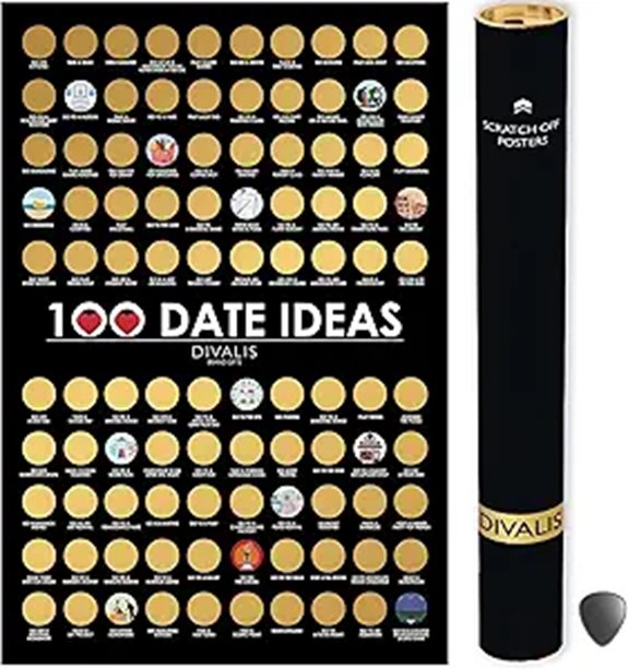Divalis 100 Dates Scratch Off Bucket List Poster