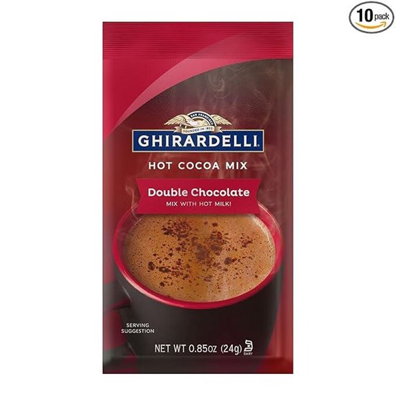 Ghirardelli Double Chocolate Hot Cocoa Mix 0.85-Ounce Packets (Pack of 10)