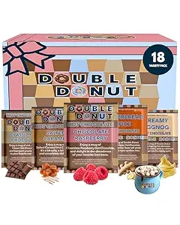 Double Donut Coffee Flavored Hot Chocolate Packets (18 Pack)