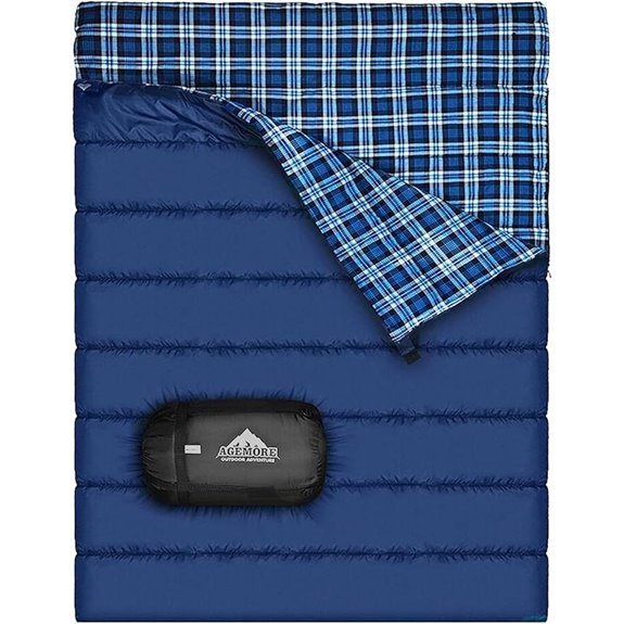 AGEMORE Double Flannel Sleeping Bag for Camping