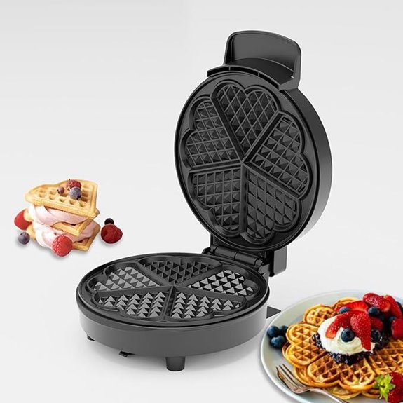 Heart Waffle Maker Nonstick Double-Side Heating