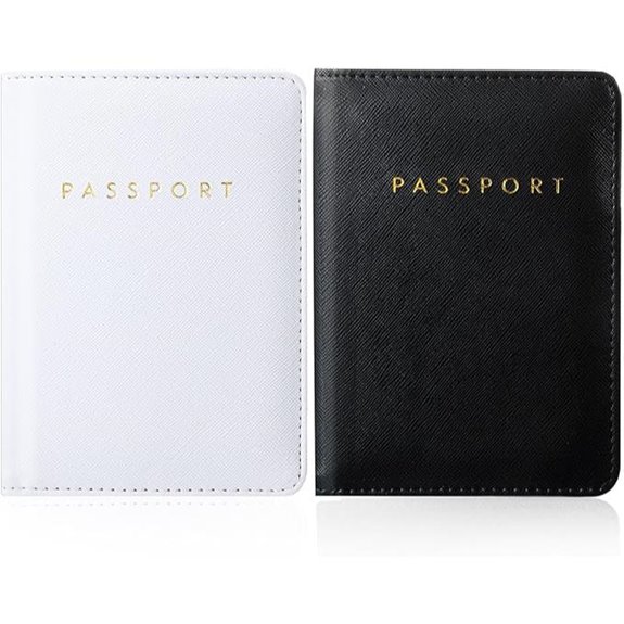 2-Pack Waterproof Leather Passport Holders