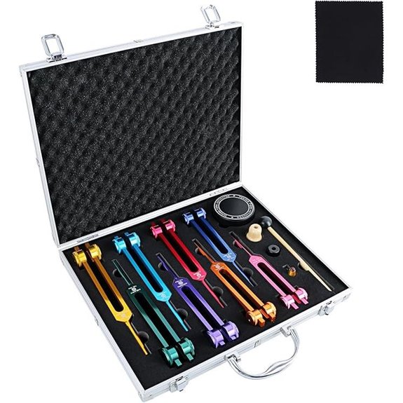 EASTROCK 8-Color Chakra Tuning Fork Set with Activator