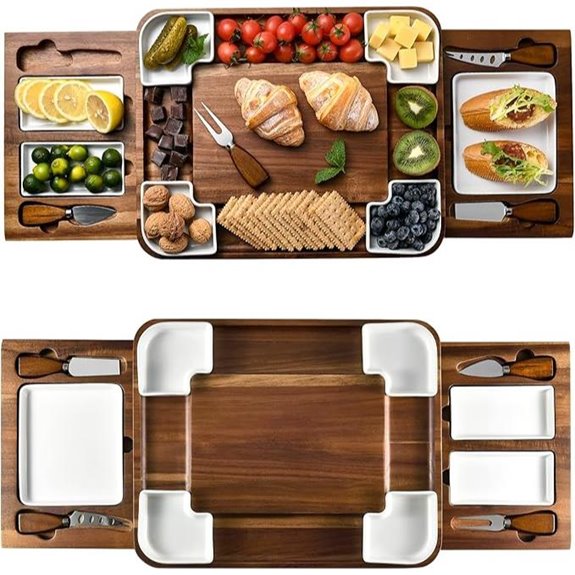 Shanik Acacia Cheese Board & Cutlery Set