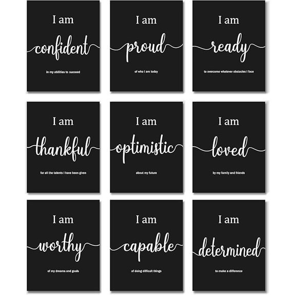 Outus Inspirational Motivational Wall Art Set (Black)