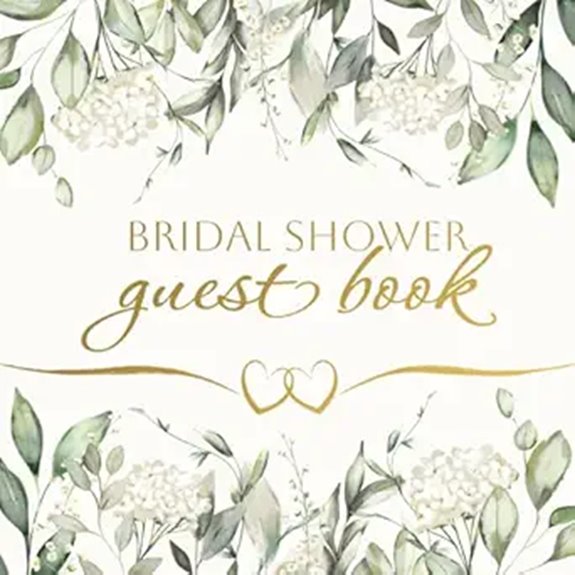 Elegant Bridal Shower Guest Book with Photo Pages