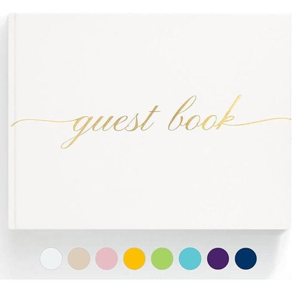 Elegant Wedding Guest Book with Photos and Pages