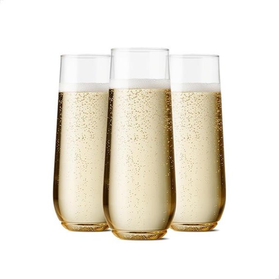 TOSSWARE 9oz Crystal Clear Recyclable Champagne Glasses