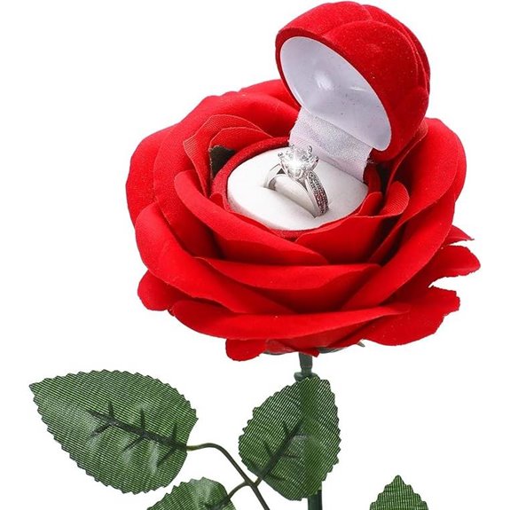 Noble Red Rose Ring Box for Engagement Proposal