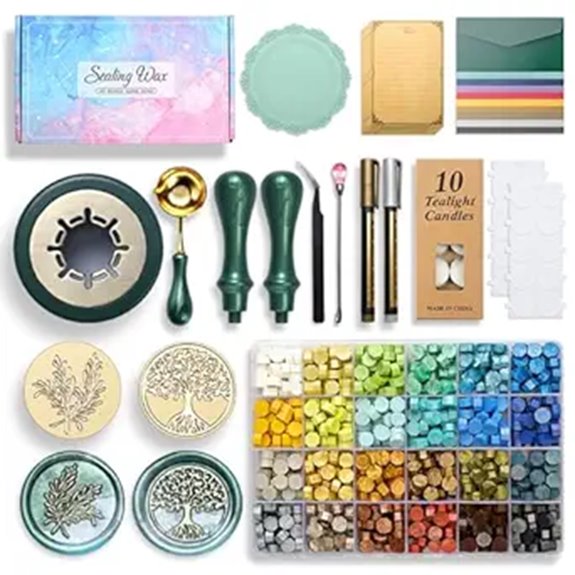 Wax Seal Stamp Kit with Beads Colors and Accessories