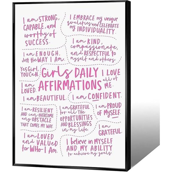 Girly Motivational Wall Art Posters for Girls