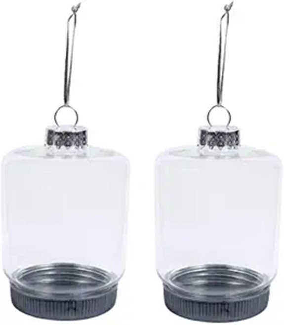 Mason Jar Ornaments with Fake Snow - Set of 2