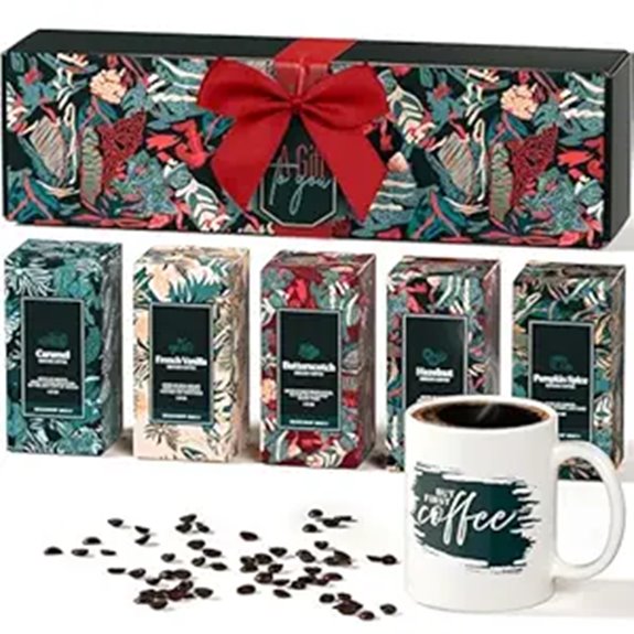 Coffee Gift Set with 5 Flavors and Mug