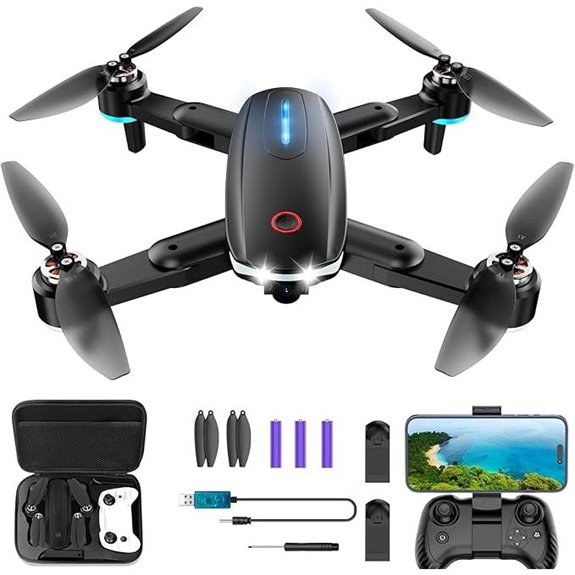Foldable 1080P HD Drone with Camera 2 Batteries