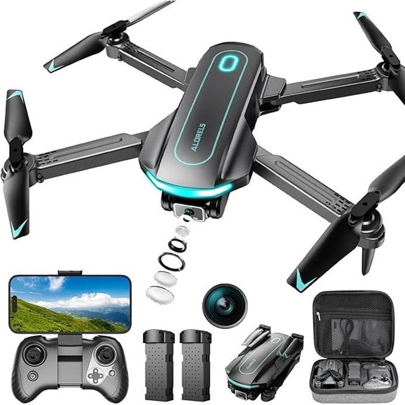 Foldable HD Camera Drone with 2 Batteries and Carrying Case