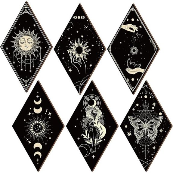 Sintuff Gothic Wall Decor Sun Moon Phases 6PCS
