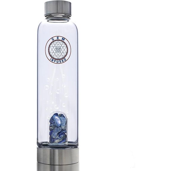 Gem Infused Crystal Water Bottle with Healing Stones