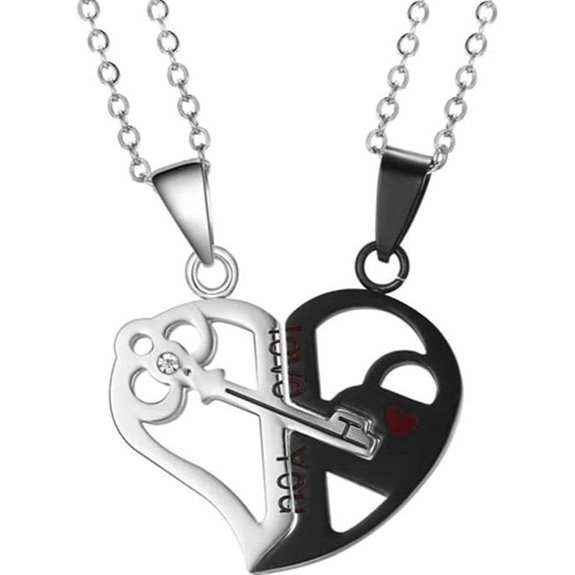 Jude Jewelers Heart Lock & Key Couple Necklace