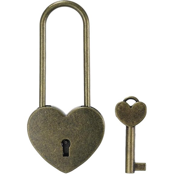 PATIKIL 3.9 Inch Heart Love Lock with Key Set