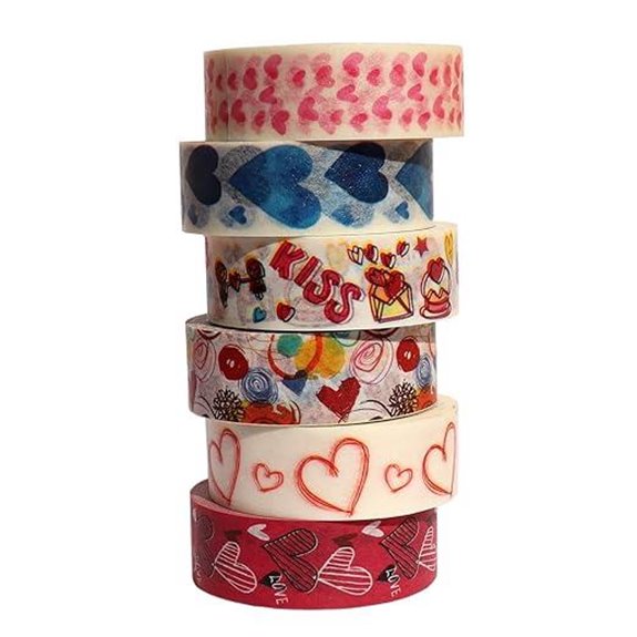 Heart Washi Tape Set for Scrapbooking and Decor