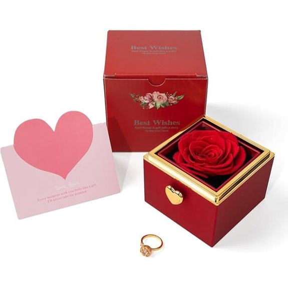 Flip Jewelry Box with Hidden Ring for Her