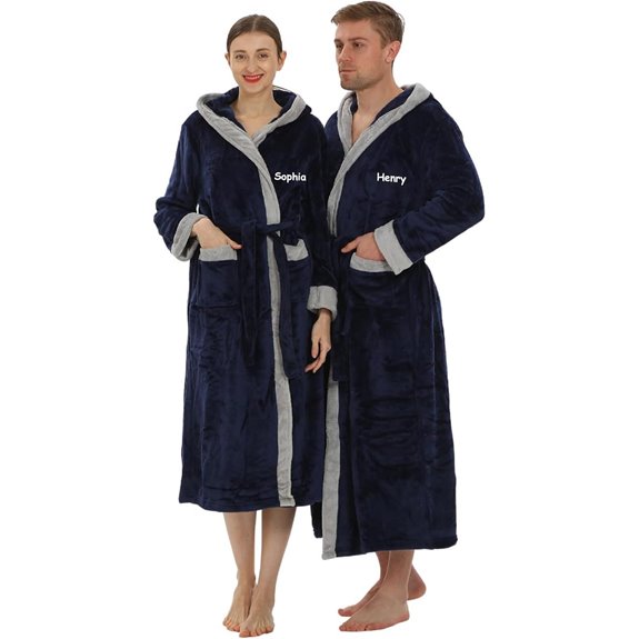 His & Her Custom Plush Hooded Robes Set
