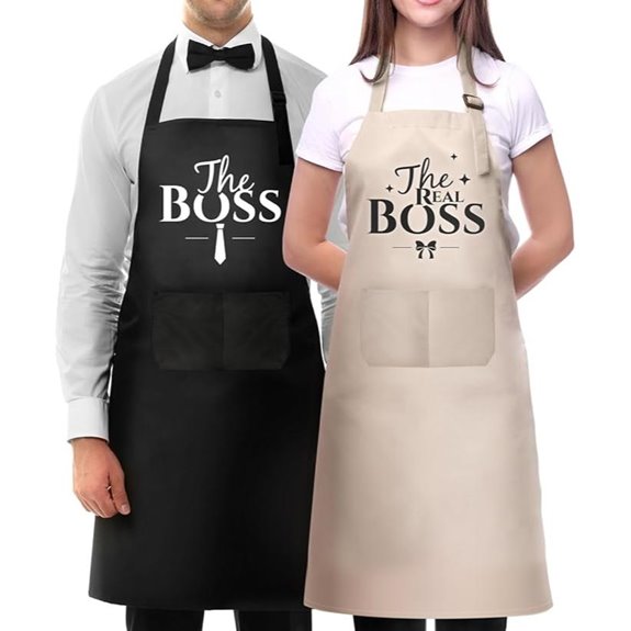 Funny Couple Aprons Set for Cooking and Gifts
