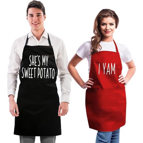 Funny Couple Aprons for Weddings and Birthdays