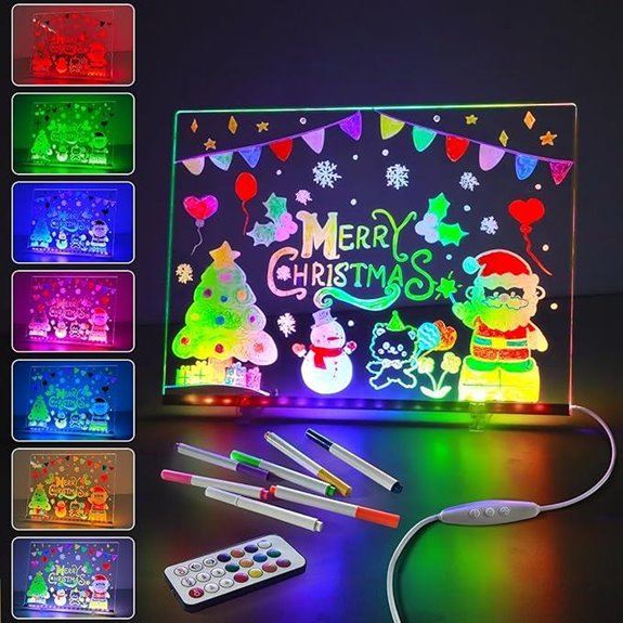 LED Light-Up Acrylic Dry Erase Board with Remote