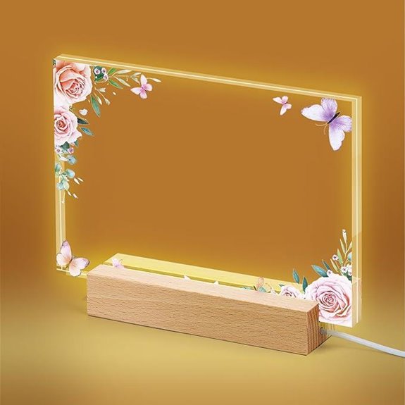 Acrylic Light-Up Photo Frame with Wooden Stand