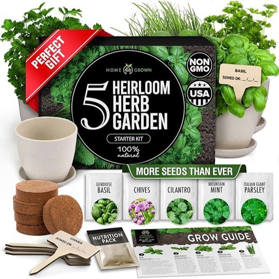 Indoor Herb Garden Starter Kit with 5 Herbs