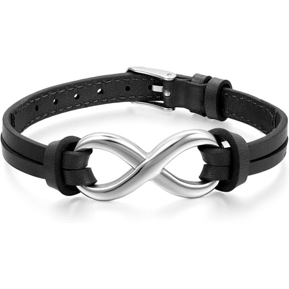 OIDEA Infinity Symbol Leather Bracelet for Couples