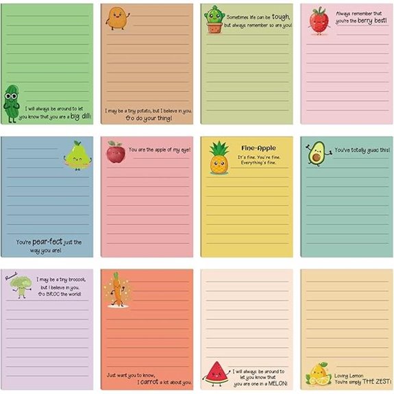 12 Pcs Inspirational Sticky Notes for Office and Gifts