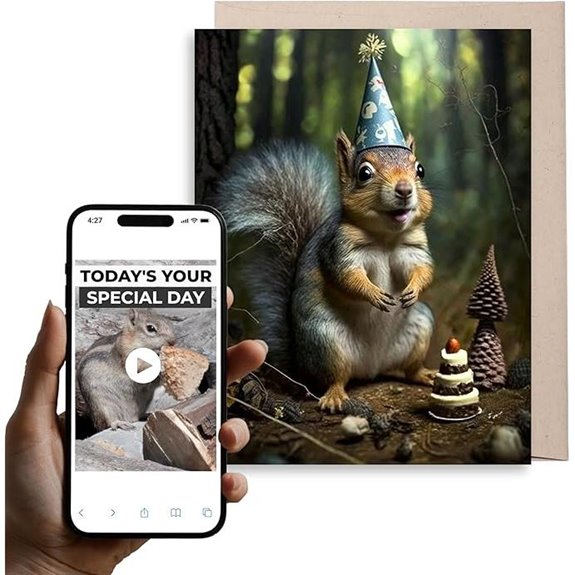 Funny Squirrel Birthday Card with Interactive Video