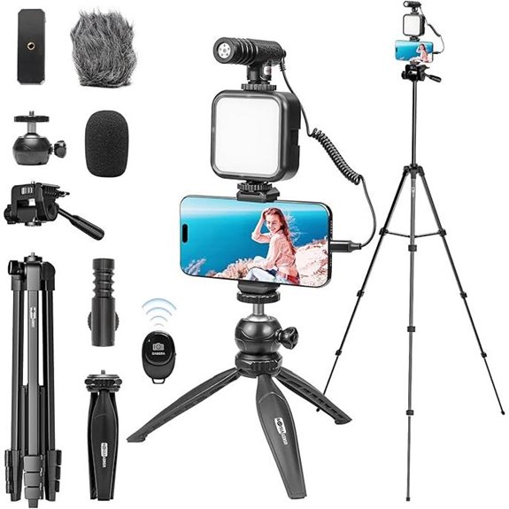 USKEYVISION iPhone Vlogging Kit with Tripod & Microphone