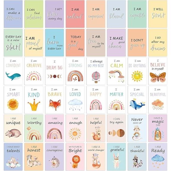 Leinuosen 48 Affirmation Cards for Kids and Teens