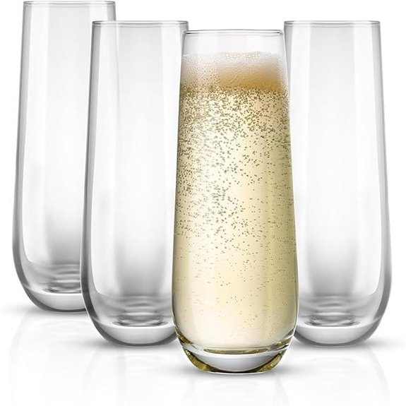 KooK Stemless Champagne Flutes Set of 4