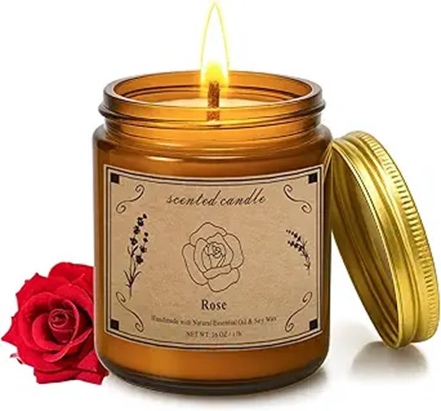 Large 16oz Rose Scented Candle for Home & Gifts
