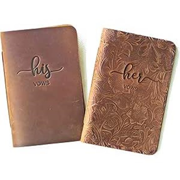 Leather Vow Books Set of 2 for Weddings