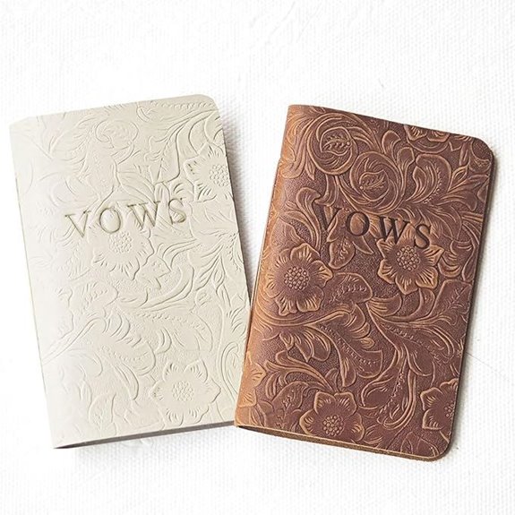 Genuine Leather Wedding Vow Books for Couples (Set of 2)