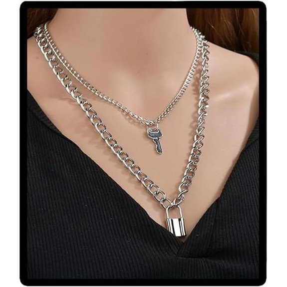 Lock Key Pendant Necklace for Women & Men