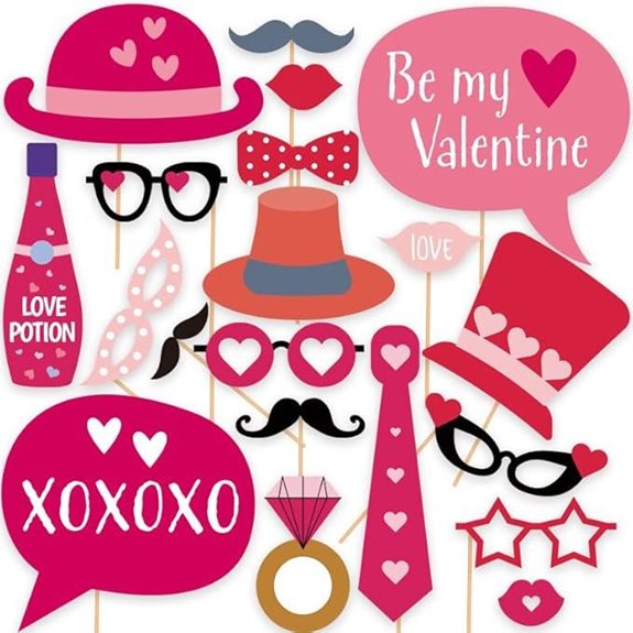 Valentine's Day Photo Booth Props (20 Pcs)