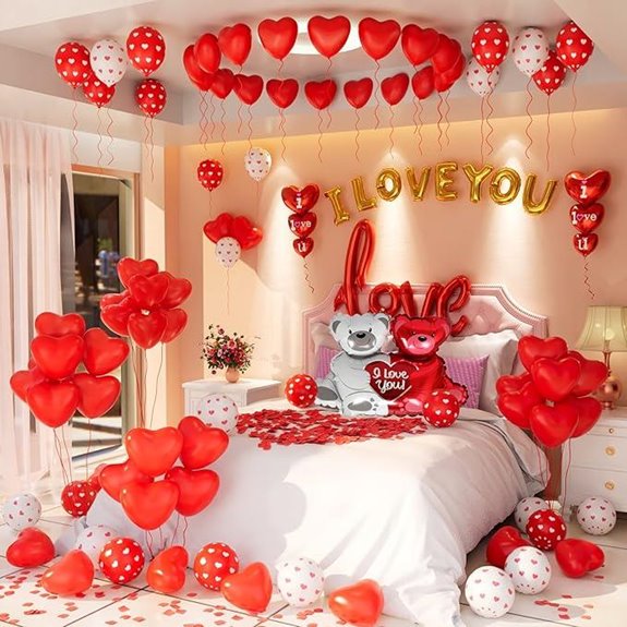 Valentine's Day Balloons & Rose Petals Decoration Kit