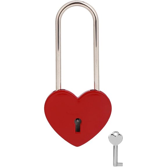 Love Lock Heart Padlock with Key for Lovers and Weddings