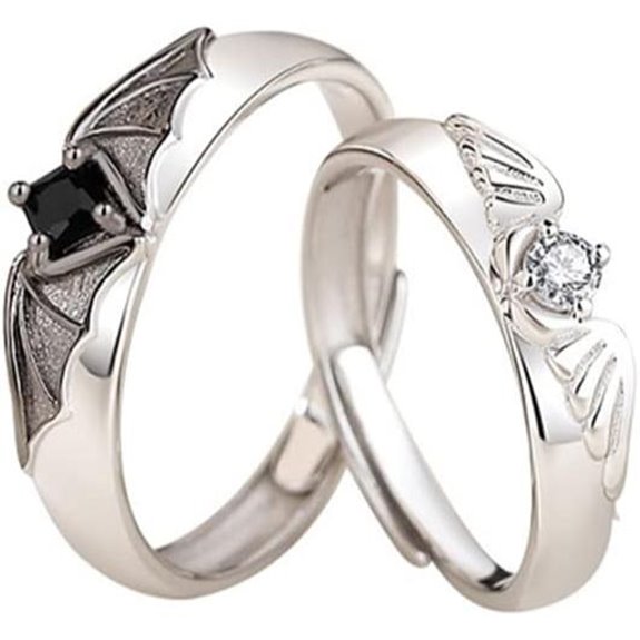 Angel Devil Matching Promise Rings for Couples