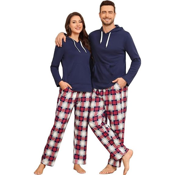 SWOMOG Couples Christmas Pajamas Set with Pockets