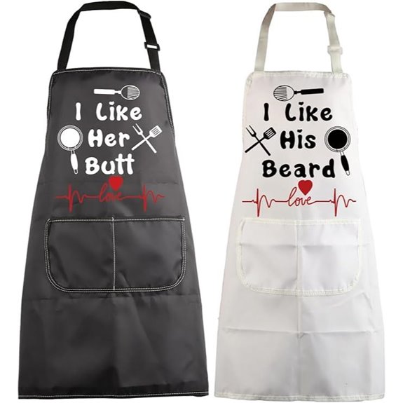 Funny Couples Apron Matching Gift for Him and Her